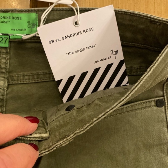 Free people Women’s Sandrine Rose Army Olive Green New size 27 virgin label - Picture 11 of 12